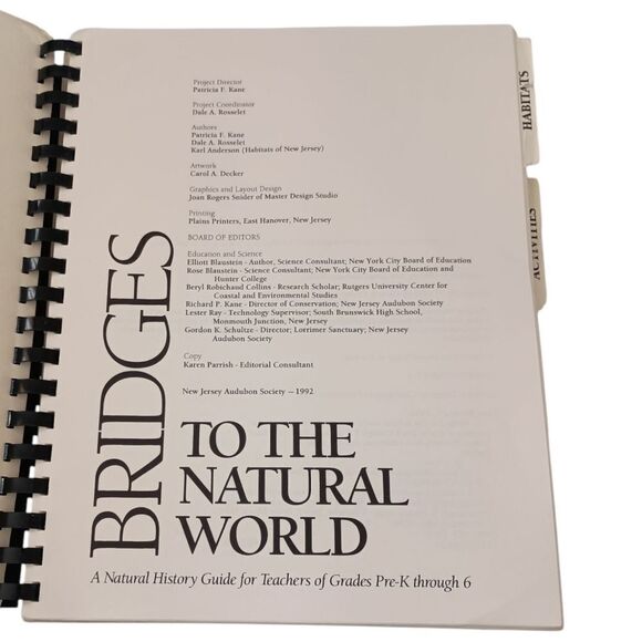 Bridges To The Natural World Audubon Society Teachers Guide Vintage 1992 Spiral. - Picture 3 of 16